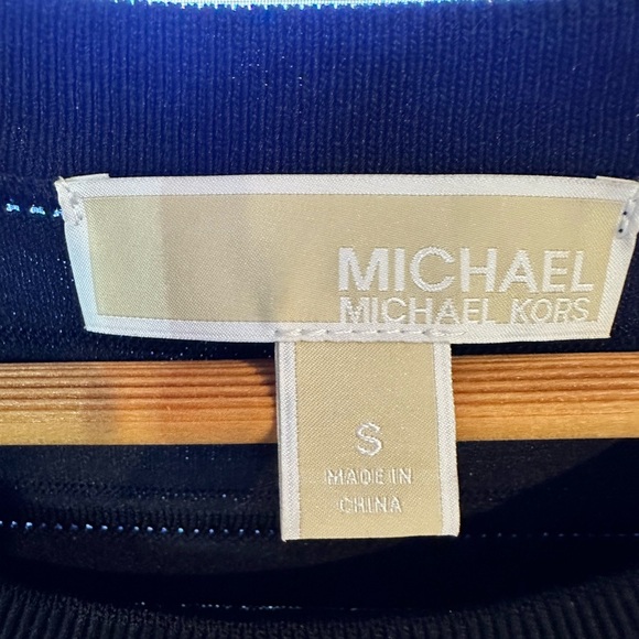 MICHAEL MICHAEL KORS Navy
Ruffled Stripe Stretch-Viscose Dress Size Small - Picture 5 of 6